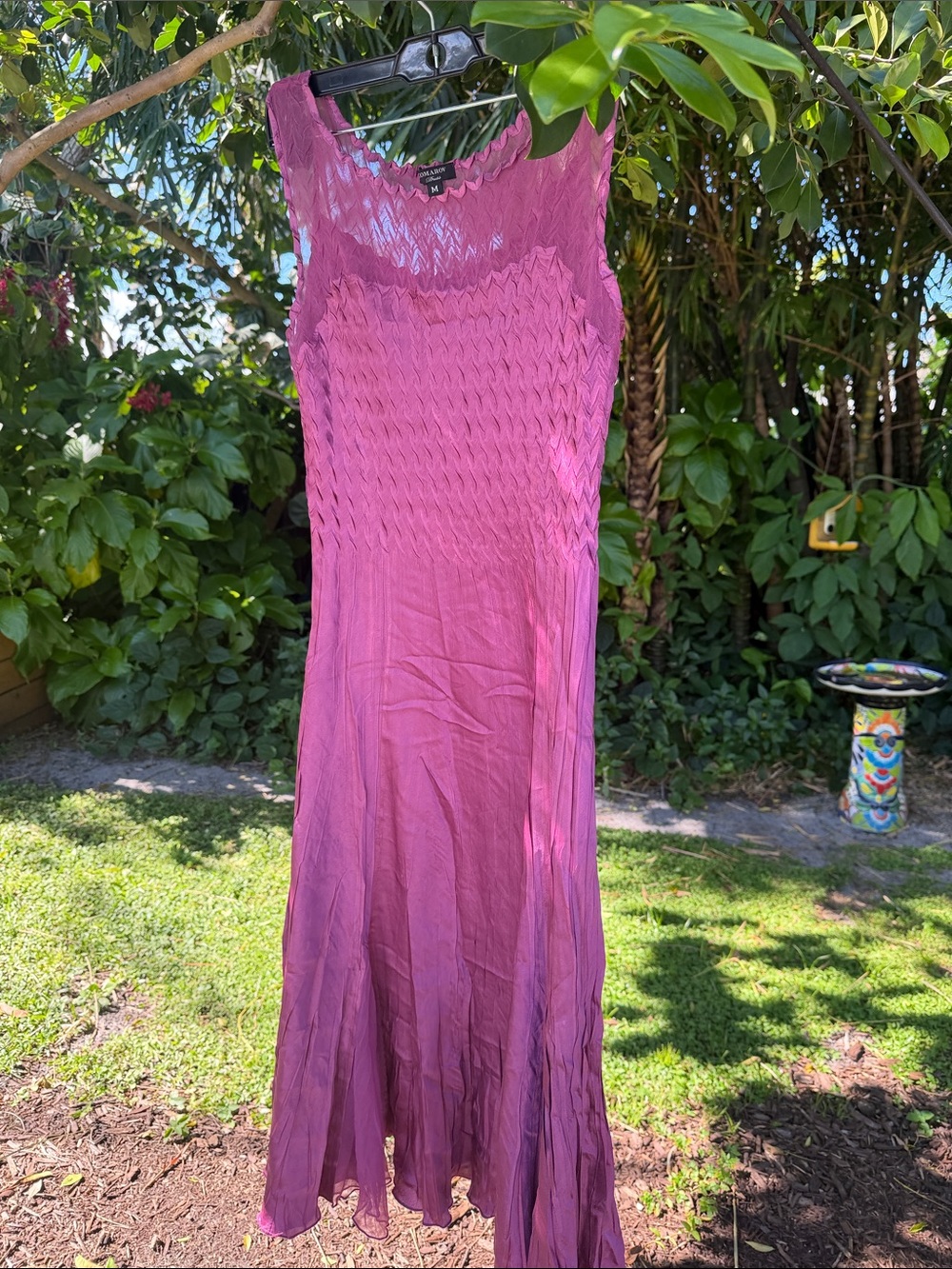Komarov Maxi Scoop Neck Sleeveless Mauve Pink Tulip Chiffon Hem